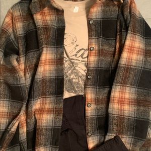 NWOT Long Plaid Shacket